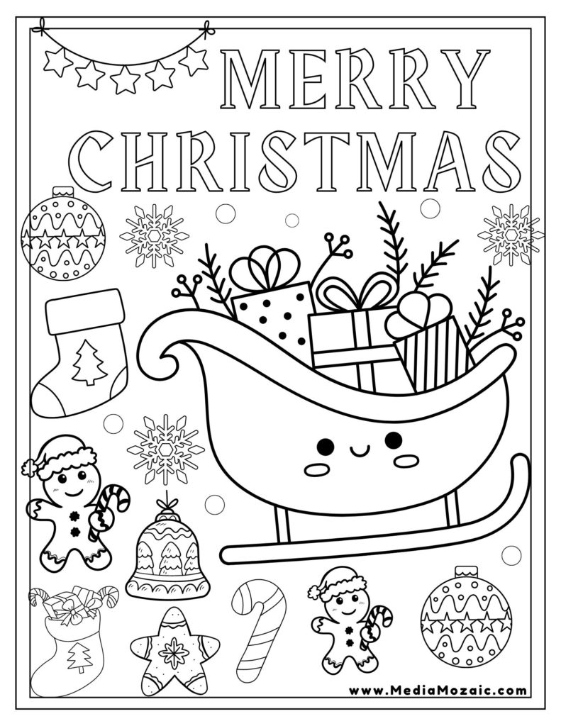 Merry Christmas coloring page, Christmas coloring images, 