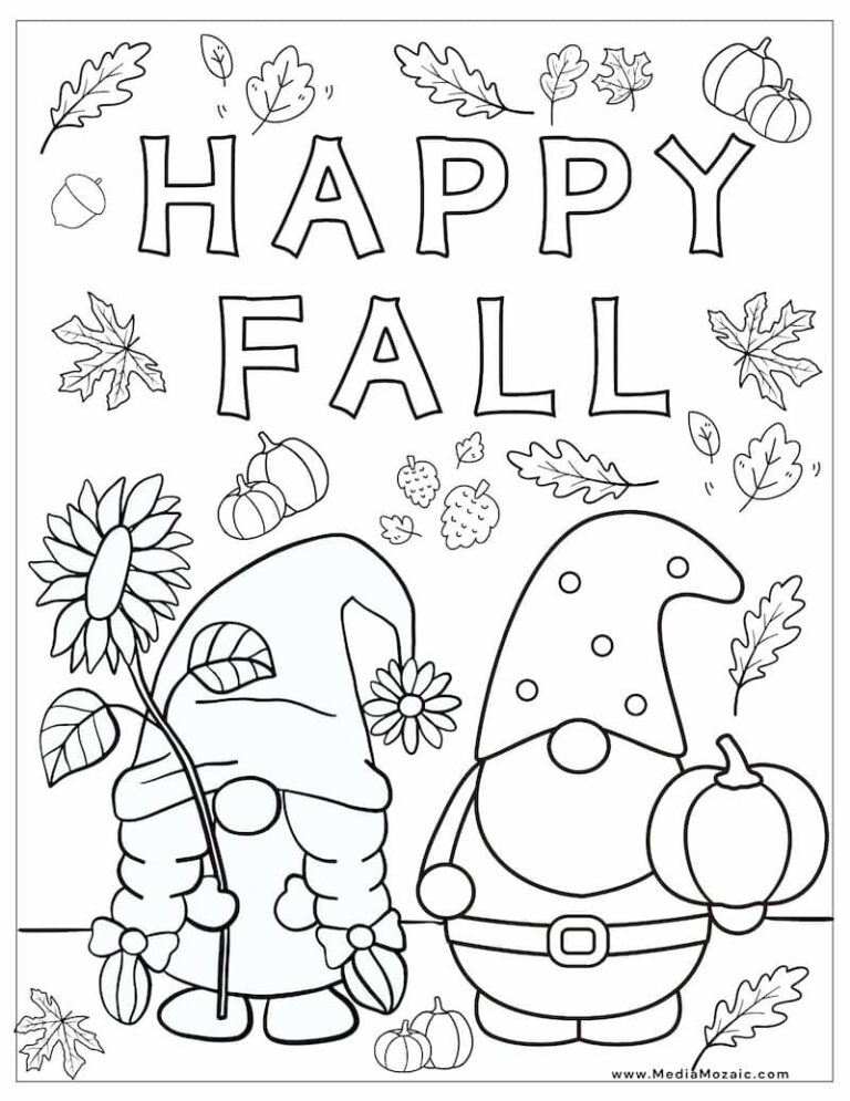 12 Autumn & Fall Coloring Pages (Free PDF Printables) 🍁- Media Mozaic