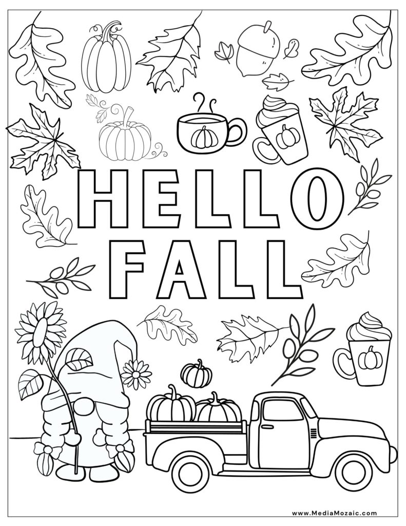 fall leaves coloring pages, hello fall coloring page, fall coloring sheets printable, autumn coloring pages,autumn colouring pages printable