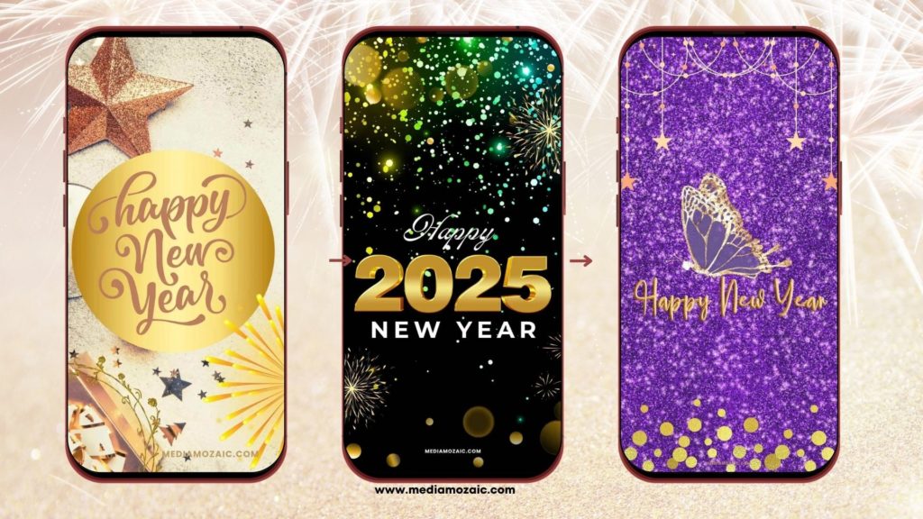 Sparkly New Year iPhone Wallpapers | New Year iPhone Backgrounds 2025