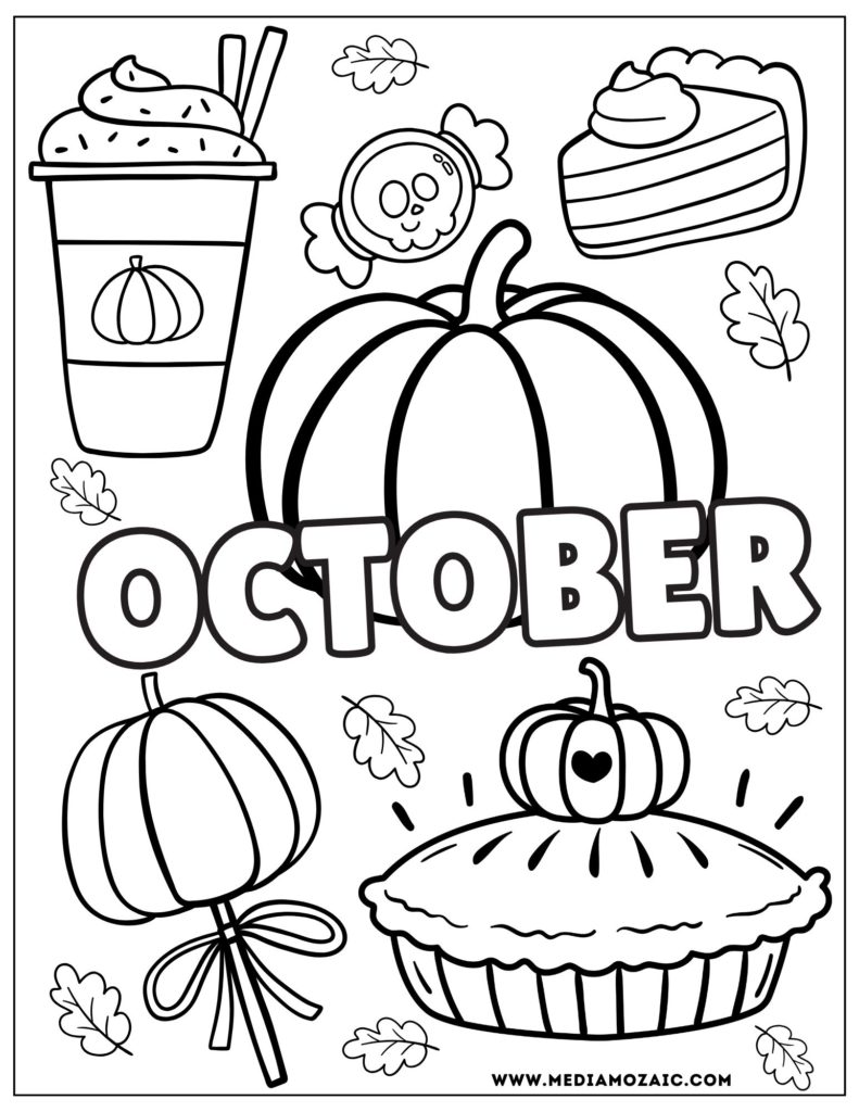 printable October coloring pages, October coloring sheets, free October images to color, fall coloring pages free printable