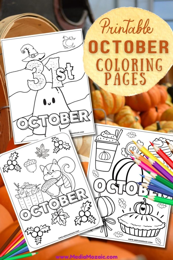 printable October coloring pages, fall coloring pages, October images to color, fall printables, 