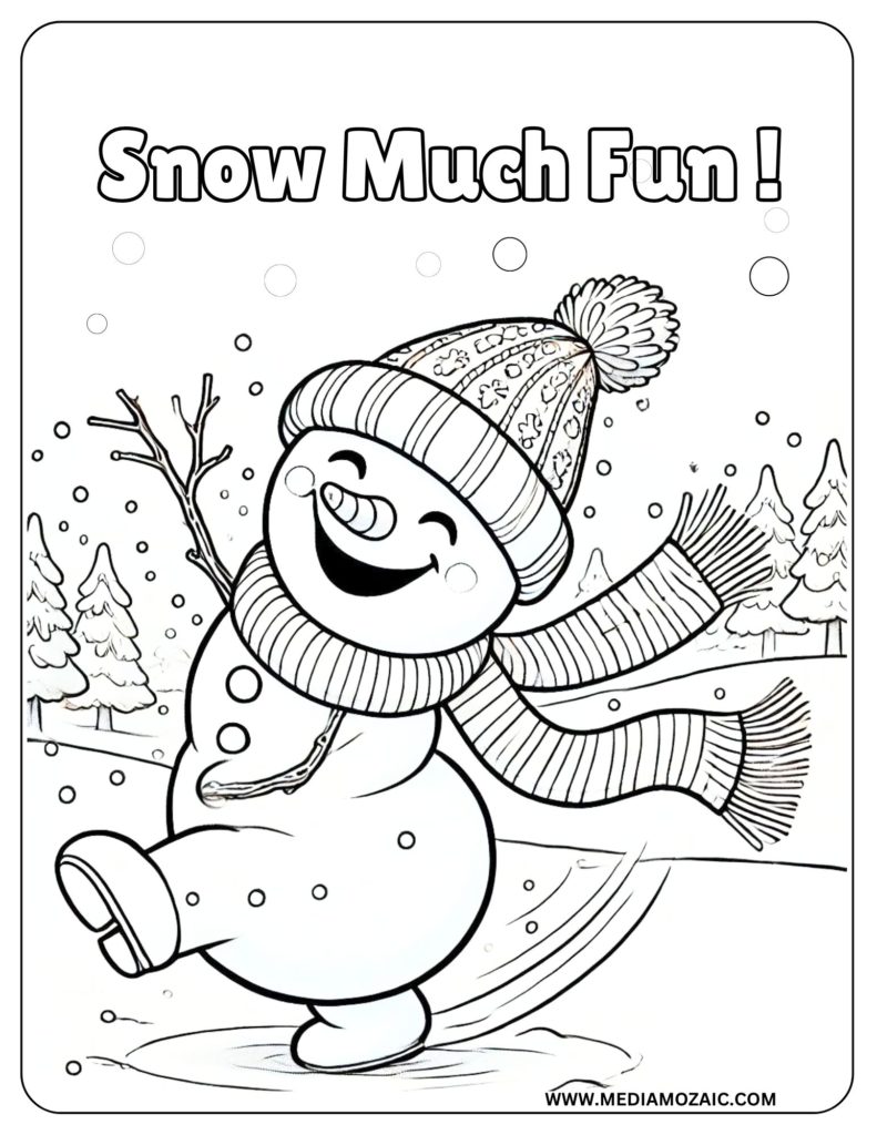 funny snowman coloring page, dancing snowman coloring page,Christmas snowman coloring pages
Snowman coloring pages to download and print, snow much fun coloring page,color snowman printable