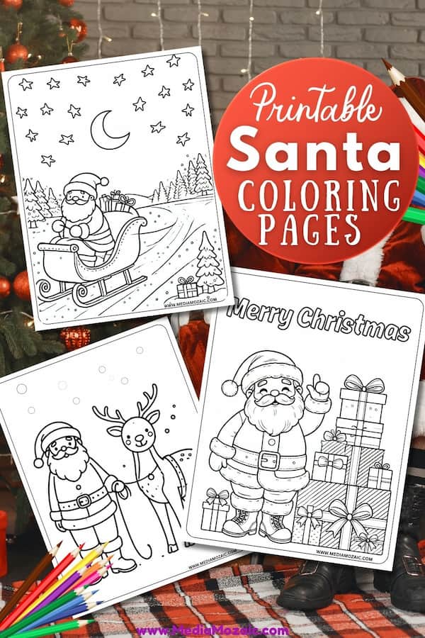Free Printable Santa Coloring Pages 🎅🏻 | Christmas Coloring Pages ...