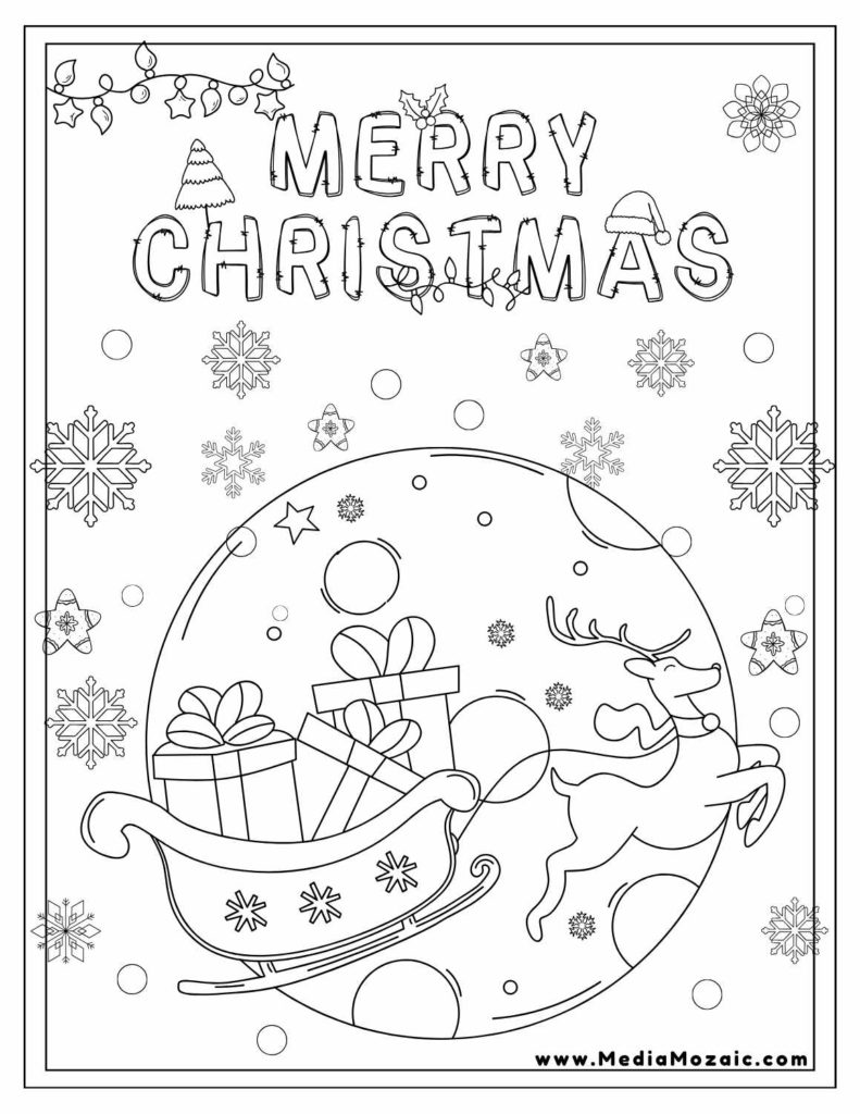 Merry Christmas coloring pages, Santa clause coloring page for kids