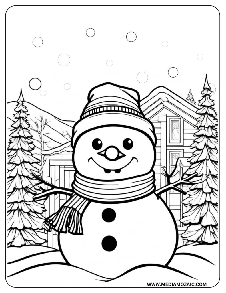 snowman coloring page 1