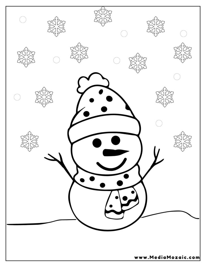 Snowman and winter scene coloring pages,
Snowman with hat and scarf coloring pages,
Easy snowman coloring pages for preschoolers,
Snowman coloring pages with snowy background,cute snowman coloring pages