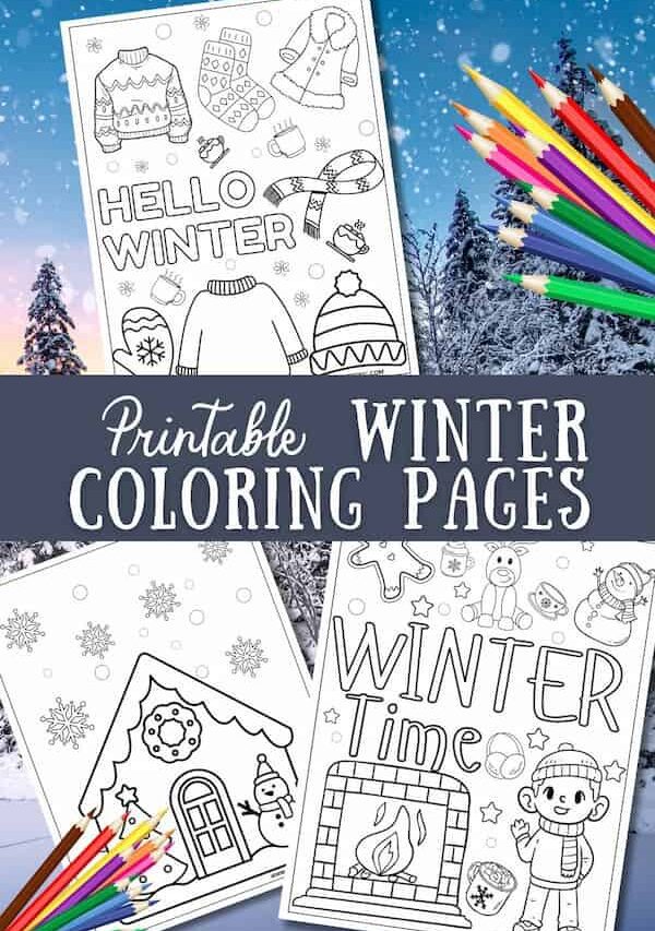 12 Free Printable Winter Coloring Pages for Kids & Adults 14 winter coloring pages, free printable winter coloring sheets, free winter colouring pages, winter coloring pages, snowflake coloring page pdf