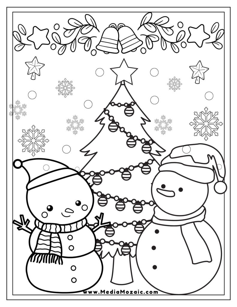 Snowman Coloring Sheets for Christmas, snowman coloring sheets