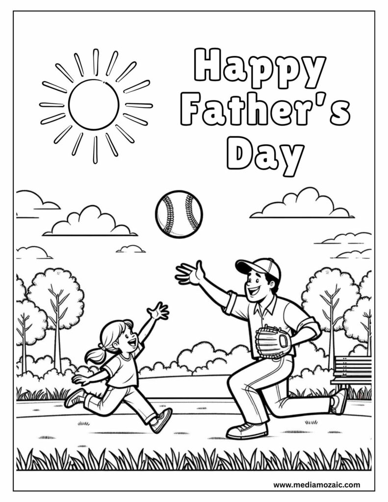 10 Free Fathers Day Coloring Pages PDF Printables | Father's Day 2025 12 father and daughter coloring page, father and son coloring sheet, fun fathers day colouring