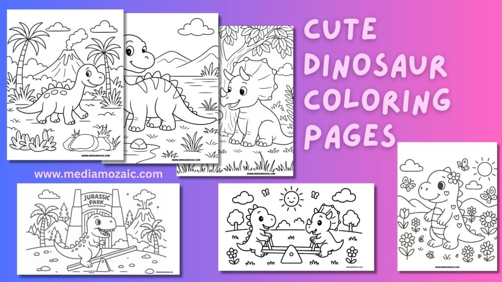 14 Simple & Cute Dinosaur Coloring Pages(Printable Free PDFs) 9 14 Simple & Cute Dinosaur Coloring Pages(Printable Free PDFs)