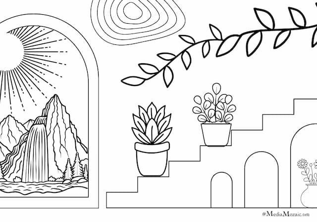 12 Free Printable Boho Coloring Pages 12 Aesthetic coloring pages for adults, boho coloring pages, minimalist coloring