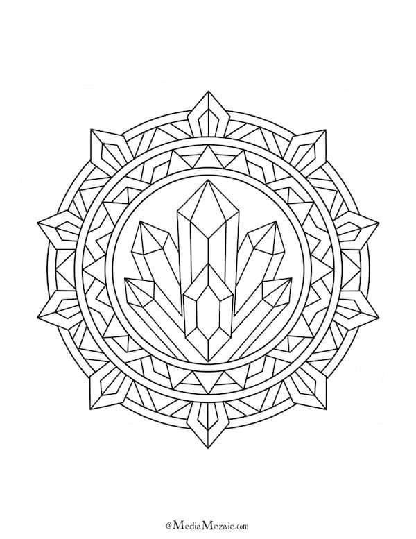 25+ Free Printable Mandala Coloring Pages to Relax and Unwind (PDF Download) 21 The Crystal Bloom Mandala 2