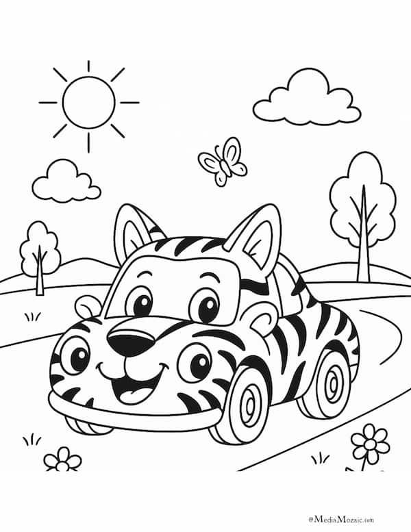 13 Free Printable Car Coloring Pages (PDF) 13 cartoon car coloring page, free printable coloring pages, free coloring pages, funny car coloring pages,Car Coloring Pages PDF
