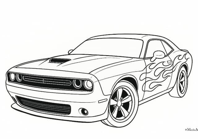 13 Free Printable Car Coloring Pages (PDF) 6 modern muscle car coloring page,printable classic car coloring pages