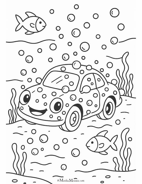 13 Free Printable Car Coloring Pages (PDF) 14 cartoon car coloring page, free printable coloring pages, free coloring pages, funny car coloring pages,Car Coloring Pages PDF