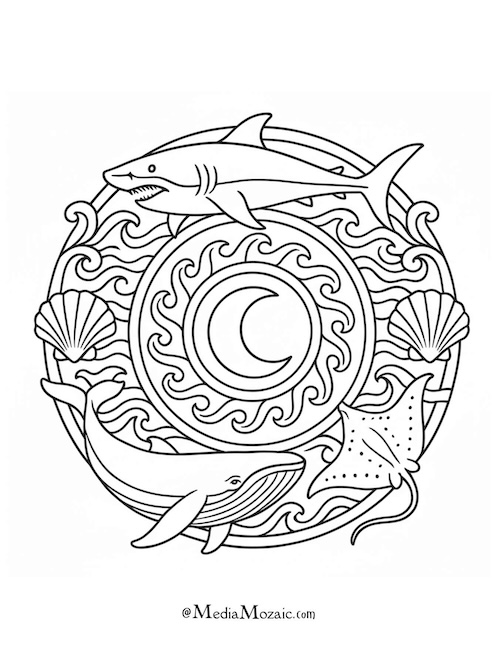 25+ Free Printable Mandala Coloring Pages to Relax and Unwind (PDF Download) 28 sea creatures mandala
