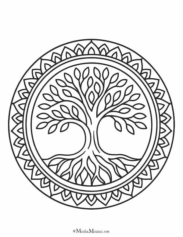 25+ Free Printable Mandala Coloring Pages to Relax and Unwind (PDF Download) 10 tree of life coloring page,
mandala tree printable,
nature symbol coloring design,
roots and branches coloring sheet,mandala coloring pages pdf