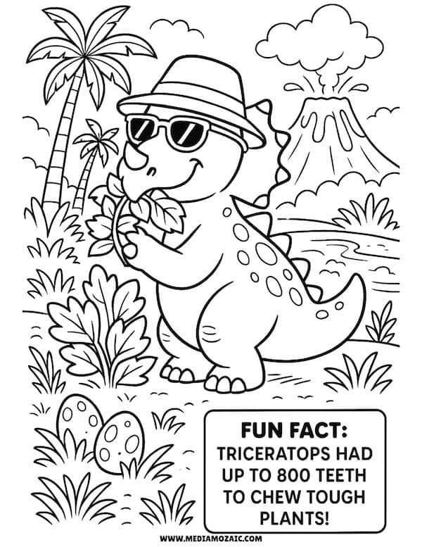 14 Simple & Cute Dinosaur Coloring Pages(Printable Free PDFs) 7 funnu dinosaur coloring pages,