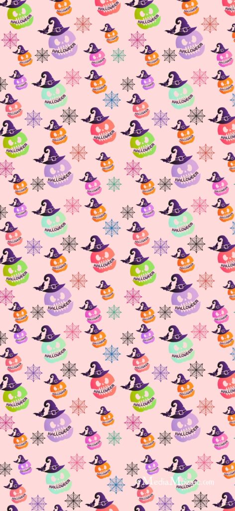Colorful Halloween iPhone Wallpaper – Cute & Spooky Pastel Design 1 Colorful Halloween iPhone Wallpaper background HD