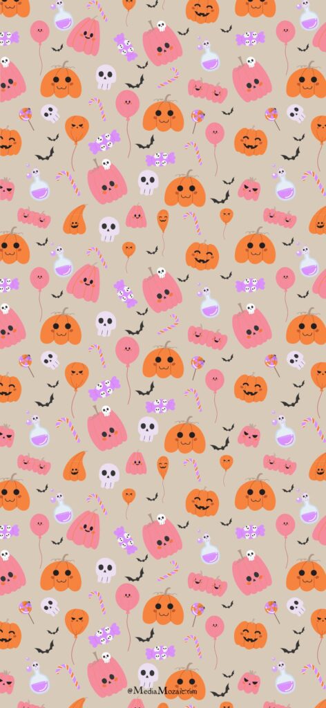 Kawaii Halloween Treats and Potions iPhone Wallpaper 🎃 1 Kawaii Halloween Treats Potions iPhone Wallpaper 🎃