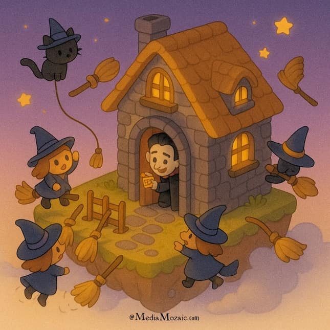 Funny Halloween Images Created with AI(Free Download) 7 halloween illustration with cute characters, halloween witch clipart, whimsical halloween 3d art, halloween funny images,