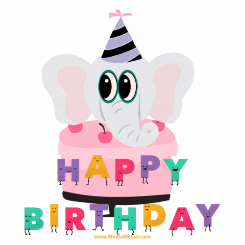 Happy Birthday GIFs for Friends & Family | Animated Birthday GIFs | Funny Birthday Gifs 20 funny birthday gifs, elephant birthday gif, cute birthday animations, animated birthday elephant, birthday gif for kids, party hat gif, animal birthday gifs, dancing letters gif