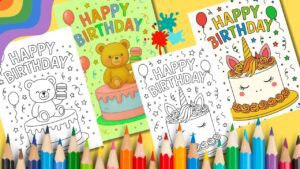 Happy Birthday Coloring Pages For All Ages(16 Free Printables) 8 free printable happy birthday coloring pages for all