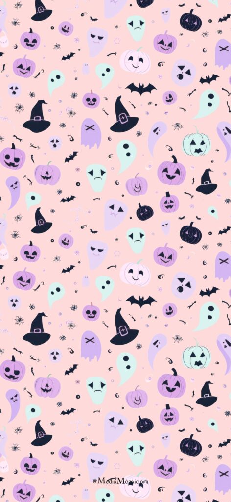 Best Pastel Halloween iPhone Wallpaper – Cute Ghosts & Pumpkins 1 pastel halloween iphone wallpaper