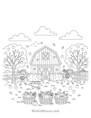 Free Printable Thanksgiving Coloring Pages for kids & Adults 4 autumn fall harvest coloring pages,
