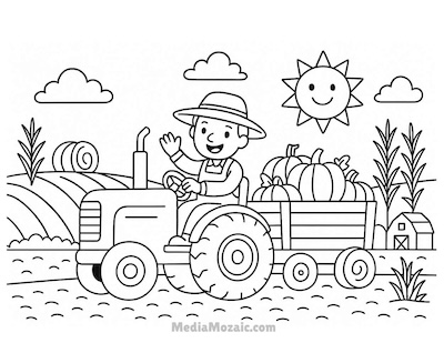 Free Printable Thanksgiving Coloring Pages for kids & Adults 15 harvest coloring page, farmer carrying harvest coloring page