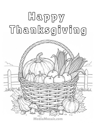 Free Printable Thanksgiving Coloring Pages for kids & Adults 16 thnksgiving harvest coloring page, thankgiving coloring page for kids and adults,