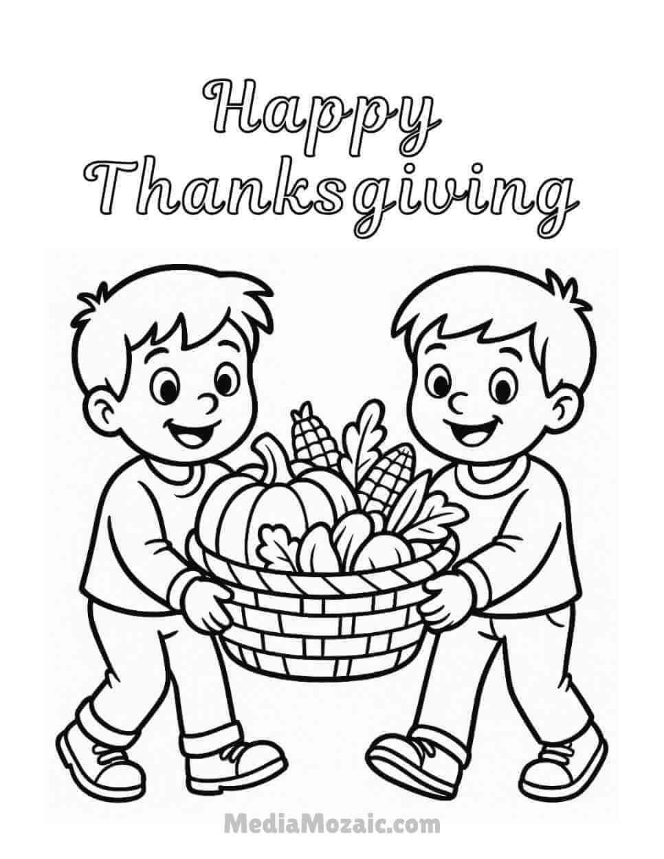 Free Printable Thanksgiving Coloring Pages for kids & Adults - Media Mozaic