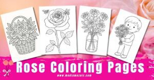 🌹 15 Printable Rose Coloring Pages for Kids & Adults 2 coloring pages 2