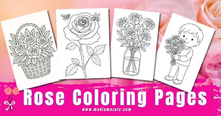 πΉ 15 Printable Rose Coloring Pages for Kids & Adults 25 πΉ 15 Printable Rose Coloring Pages for Kids & Adults