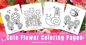 Cute Flower Coloring Pages for Kids – Kawaii Garden Fun! 1 coloring pages 3