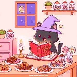 π 10 Adorably Cute Halloween Images That Will Make You Smile 4 cute halloween cat illustration
